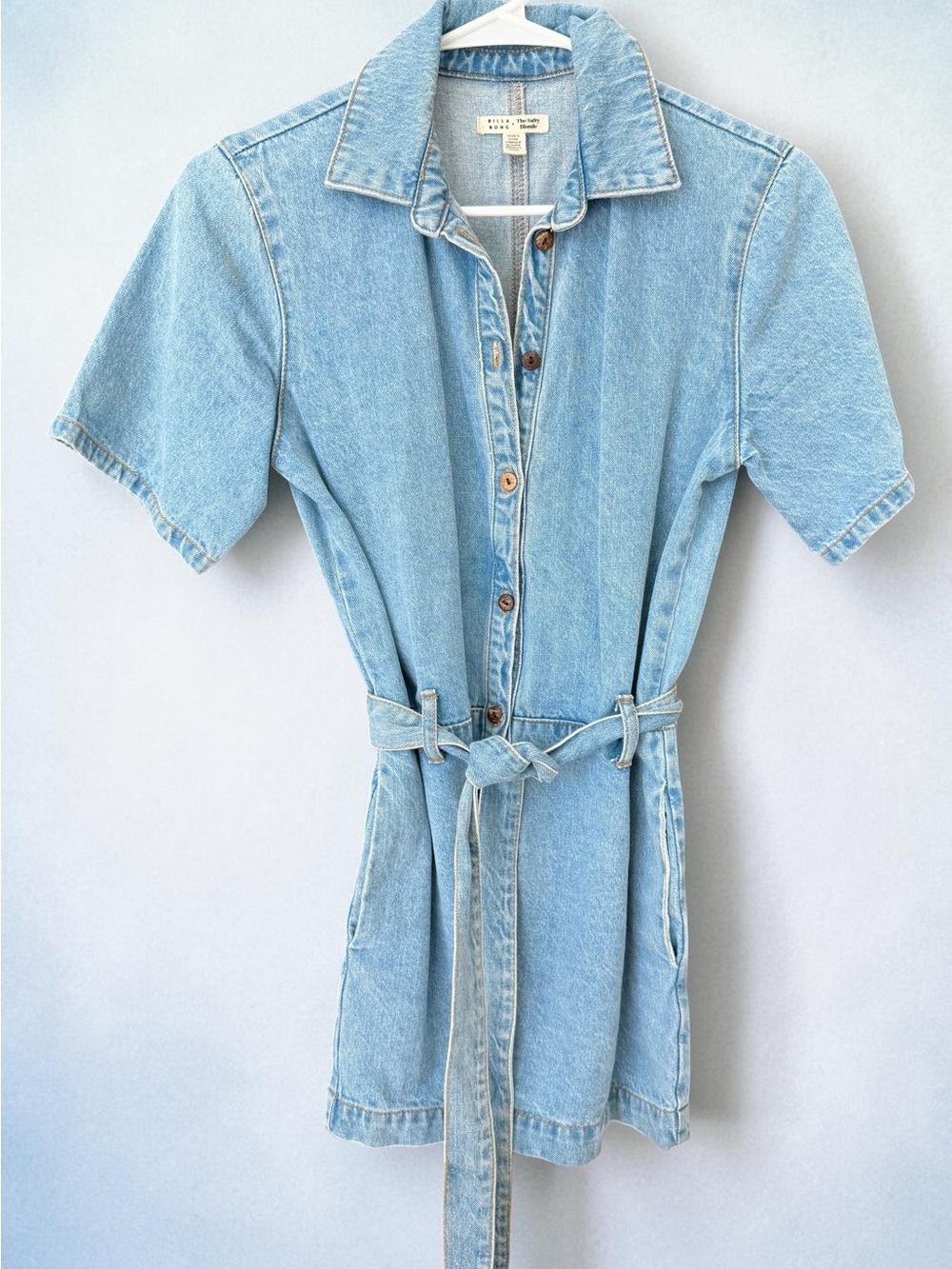 Billabong Light Wash Denim Jumpsuit with Belt
